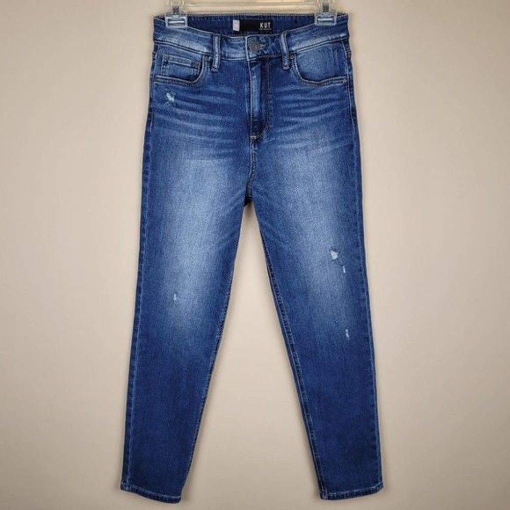 KUT From The Kloth Naomi Ankle Girlfriend Straight Leg Jeans Blue Size 00 - Picture 3 of 13
